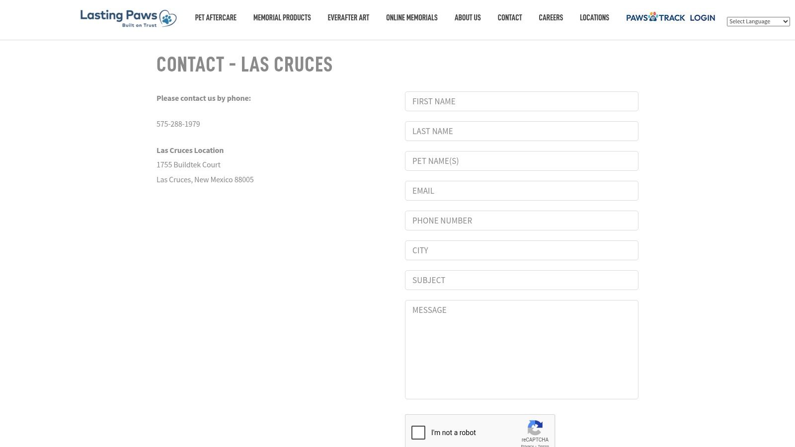 Lasting Paws Pet Memorial Services — Las Cruces Center (serves greater El Paso area)