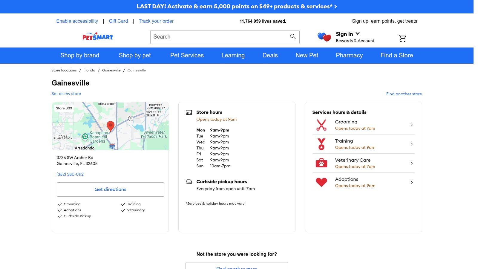 PetSmart – Gainesville (Store #303, SW Archer Rd)